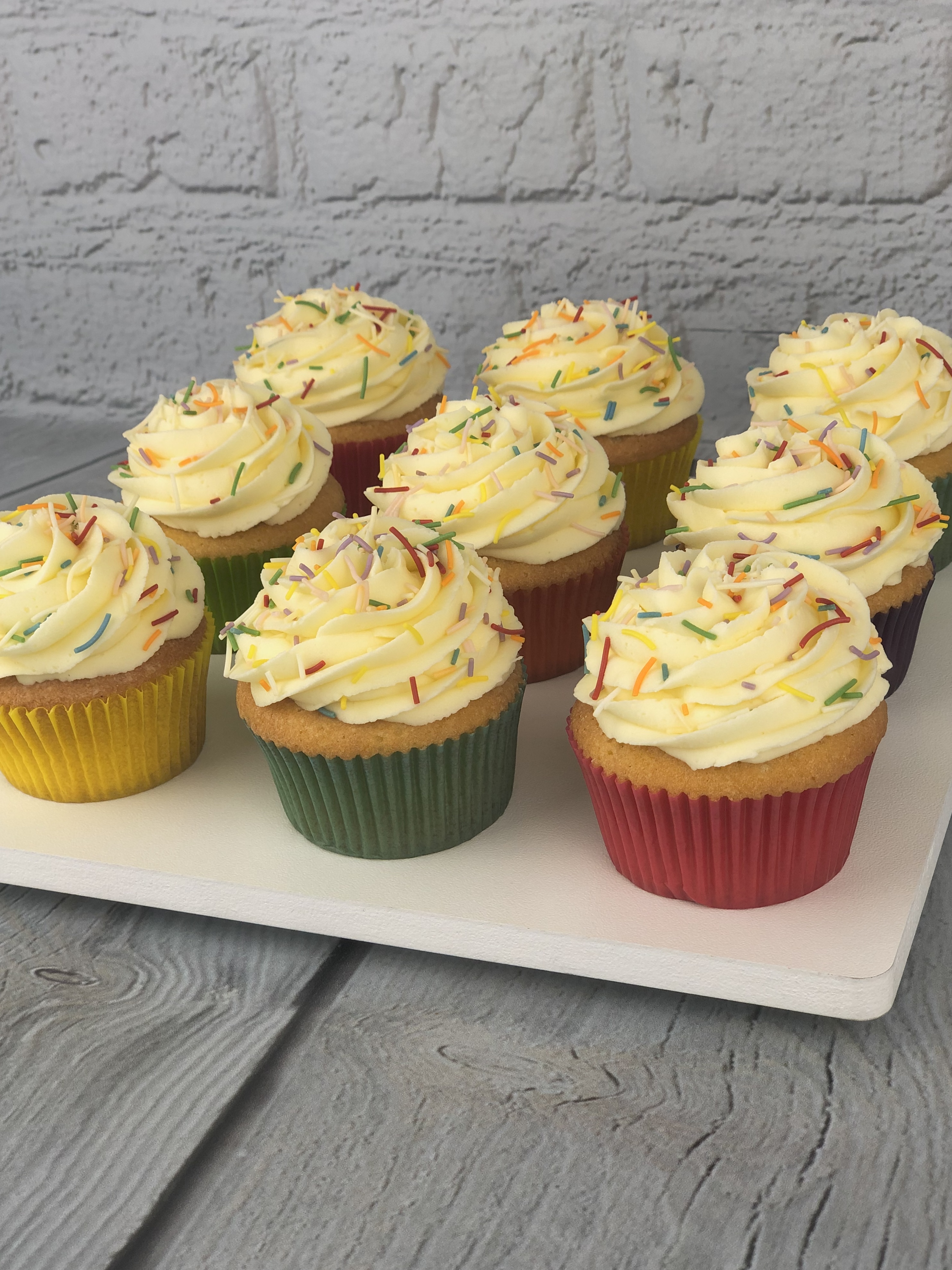 Colourful Vanilla Cupcakes