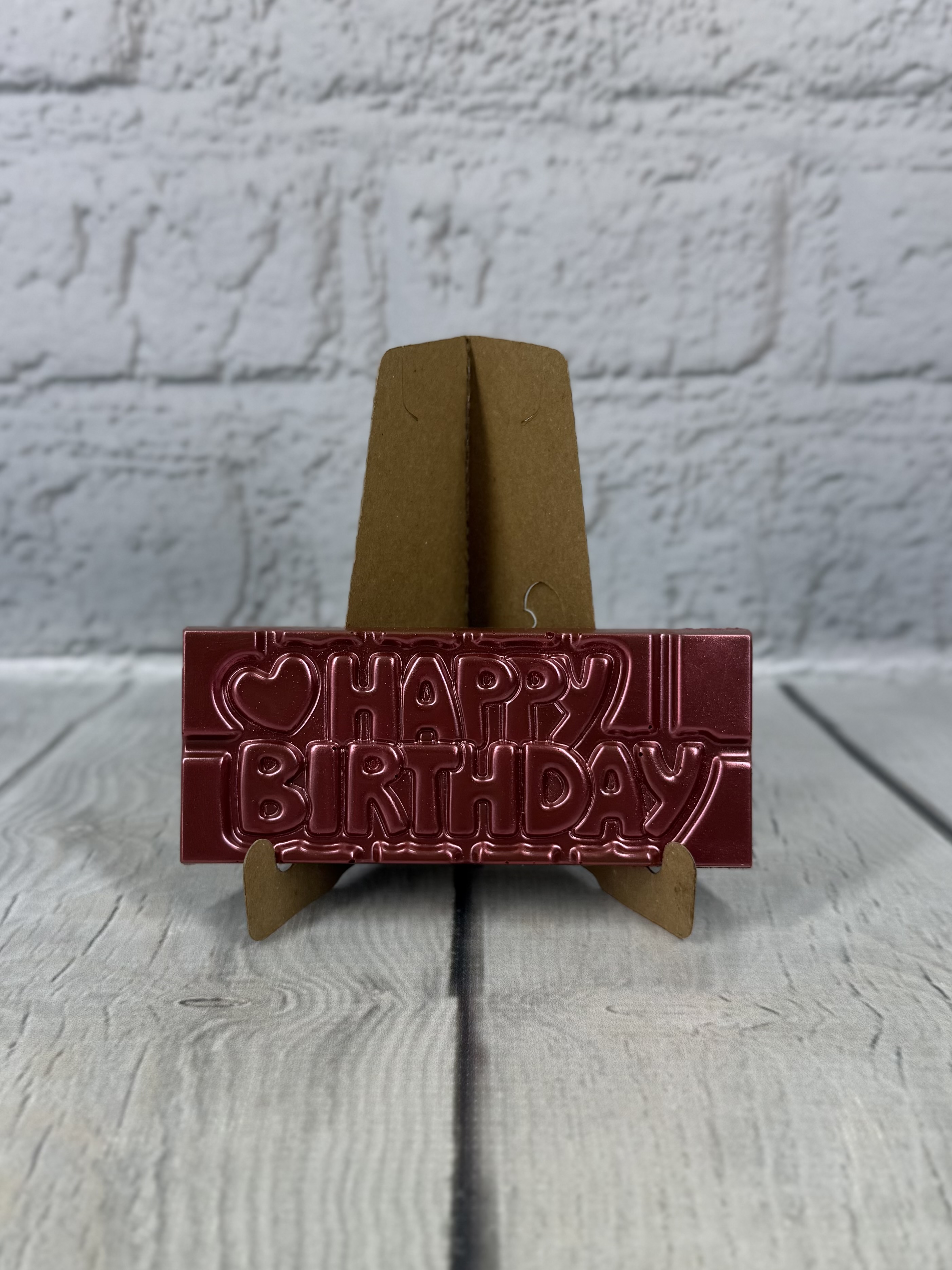 Milk Chocolate Mini Bar "Happy Birthday" (Scarlett Red)