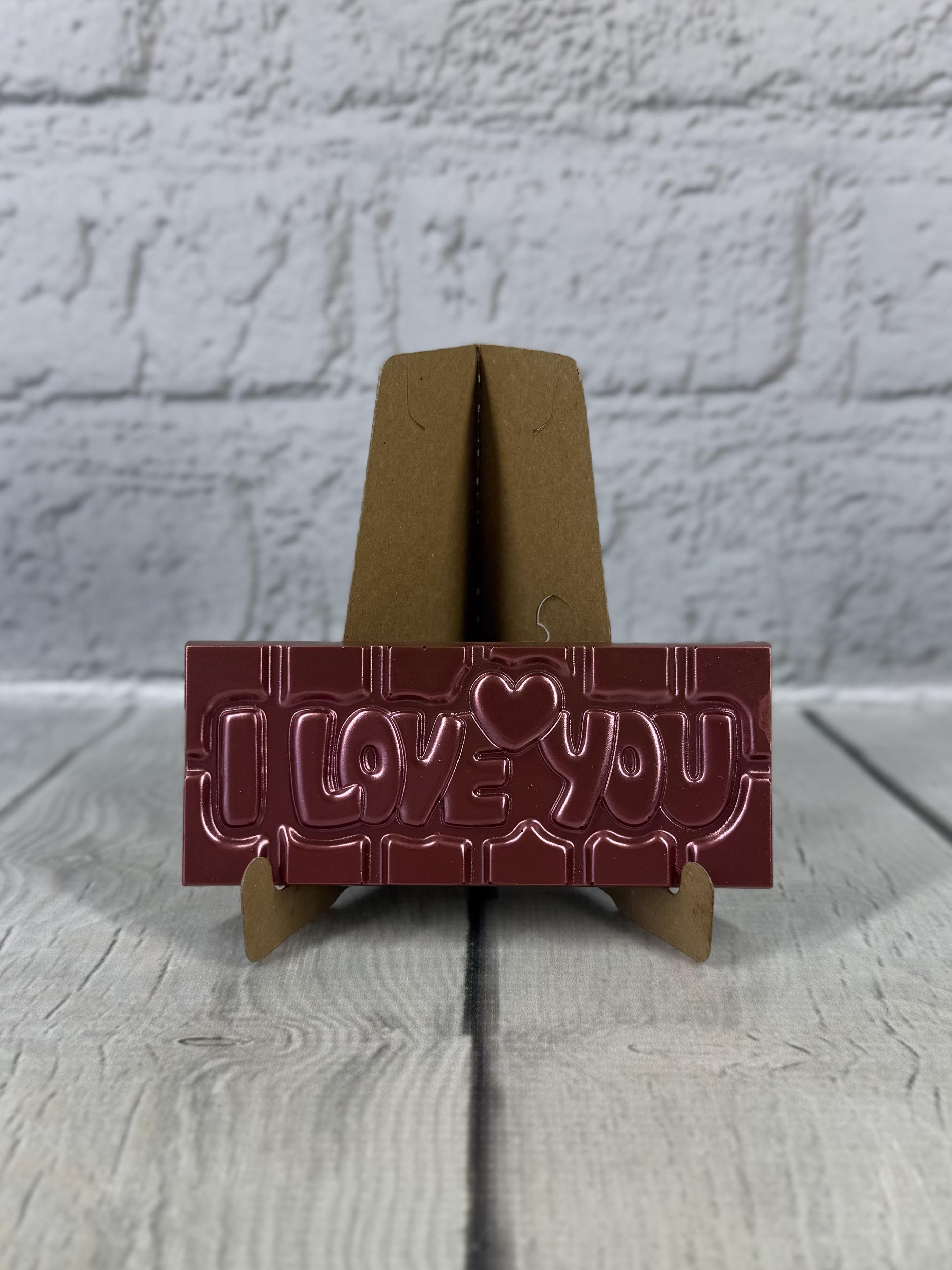 Milk Chocolate Mini Bar "I Love You" (Scarlett Red)