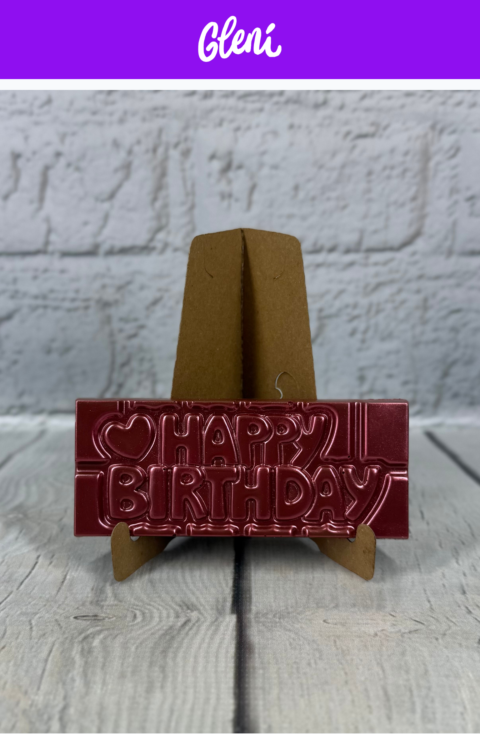 Milk Chocolate Mini Bar "Happy Birthday" (Scarlett Red)