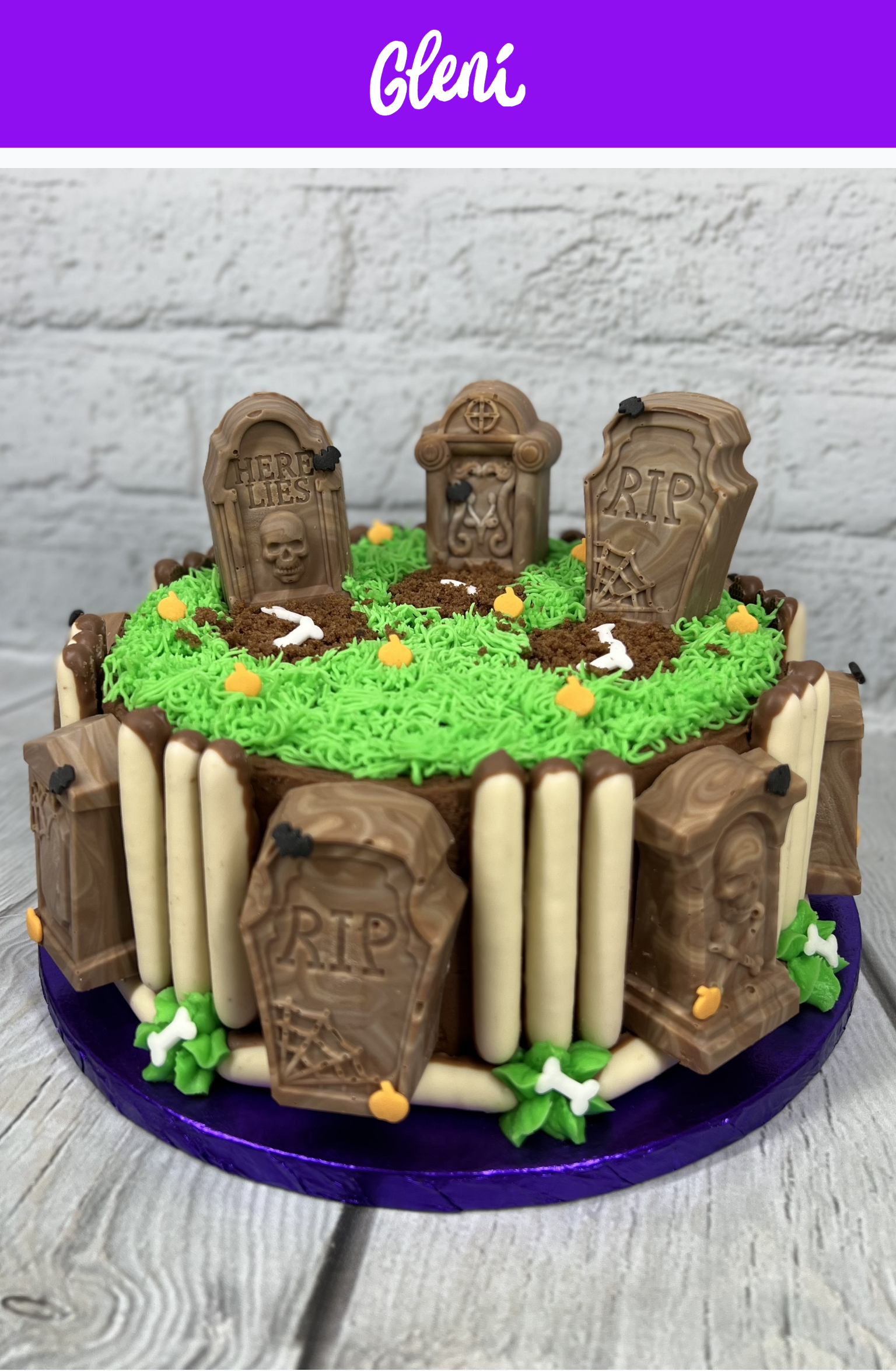 Halloween Graveyard Cake