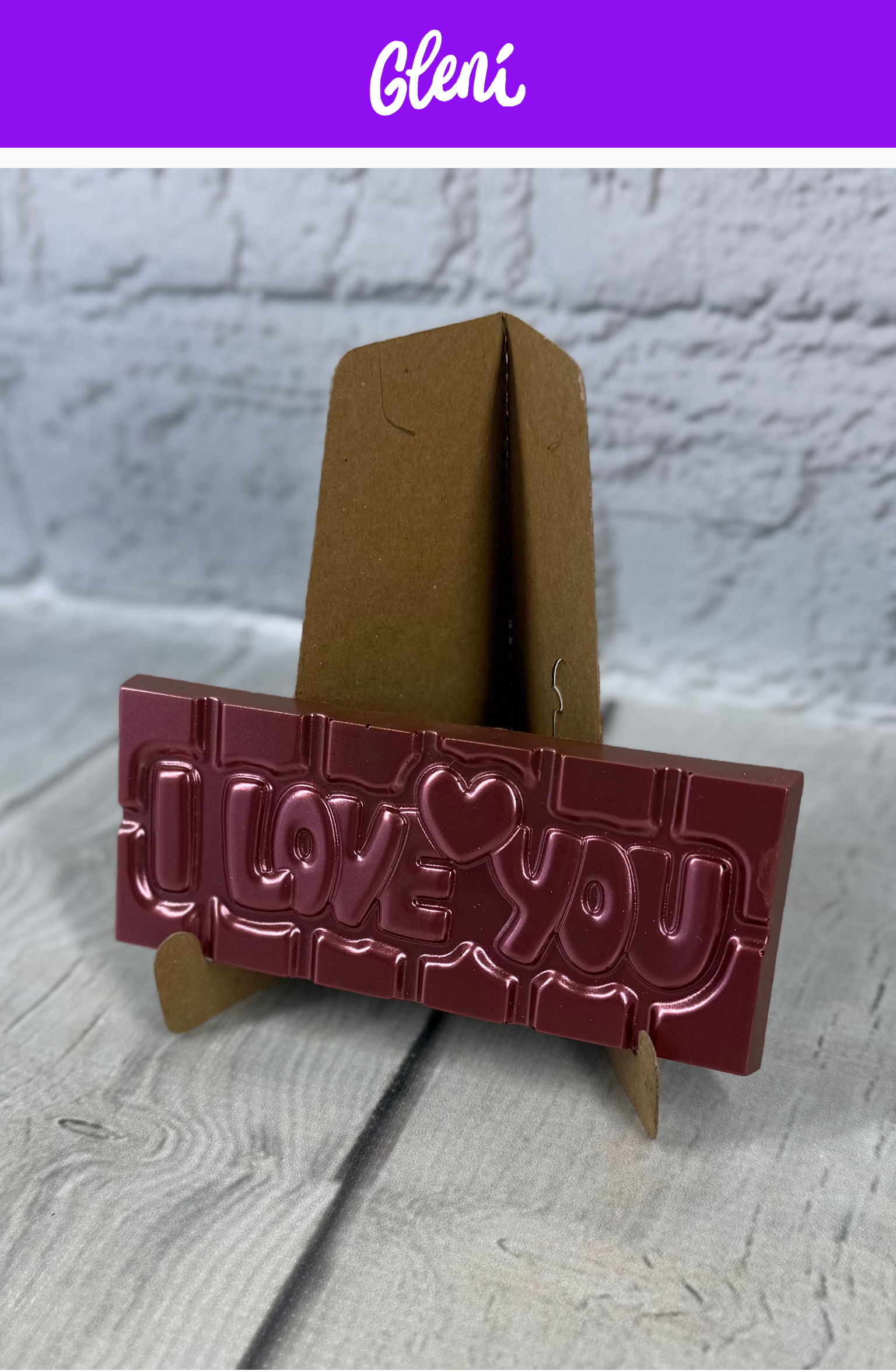 Milk Chocolate Mini Bar "I Love You" (Scarlett Red)
